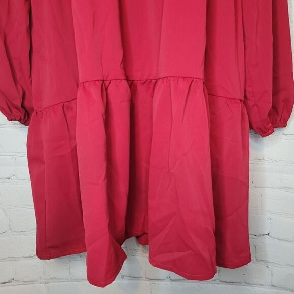 Long Sleeves V Neck Tiered Dress Small - Picture 3 of 5